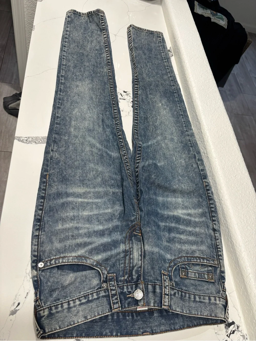True Religion Men's Washed Blue Skinny Jeans